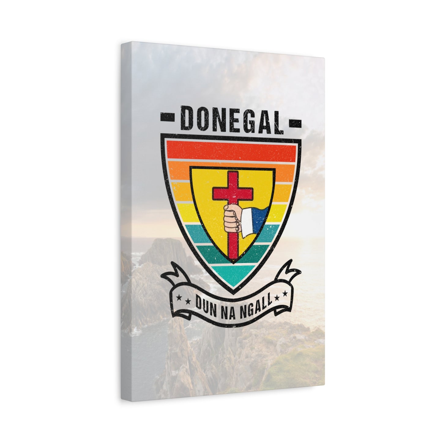 Donegal County Crest Canvas Wall Art – Stretched Matte Print with Vibrant Design.