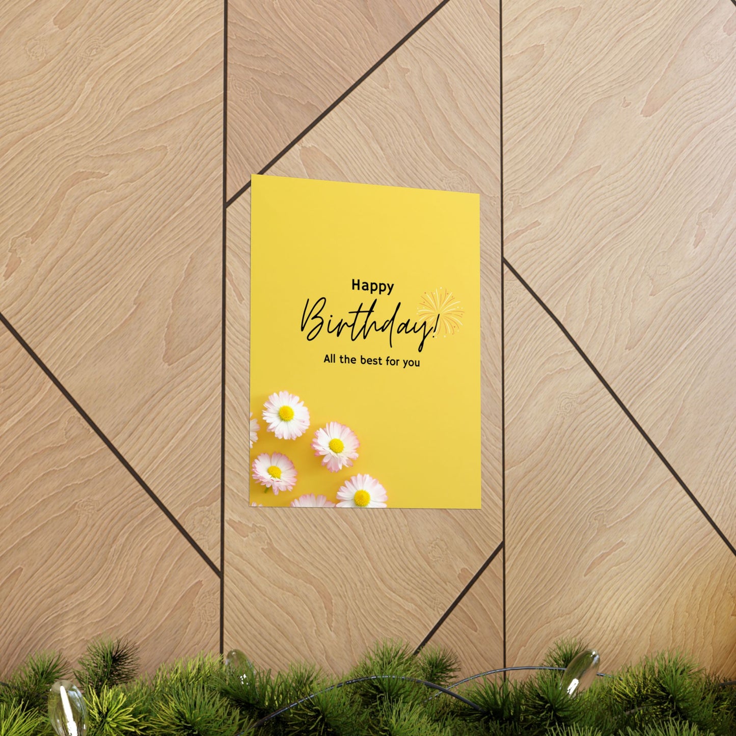 Happy Birthday Matte Poster - Bright Floral Design
