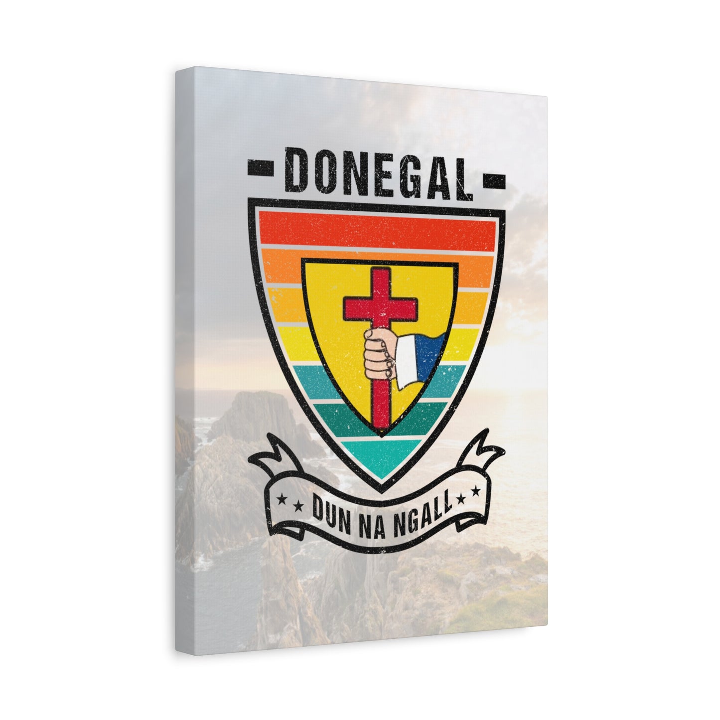 Donegal County Crest Canvas Wall Art – Stretched Matte Print with Vibrant Design.