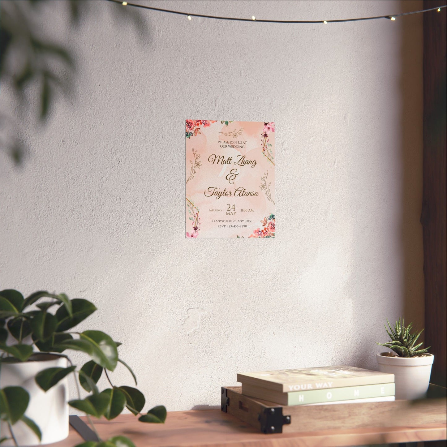 Elegant Wedding Invitation Posters - Personalized Floral Design