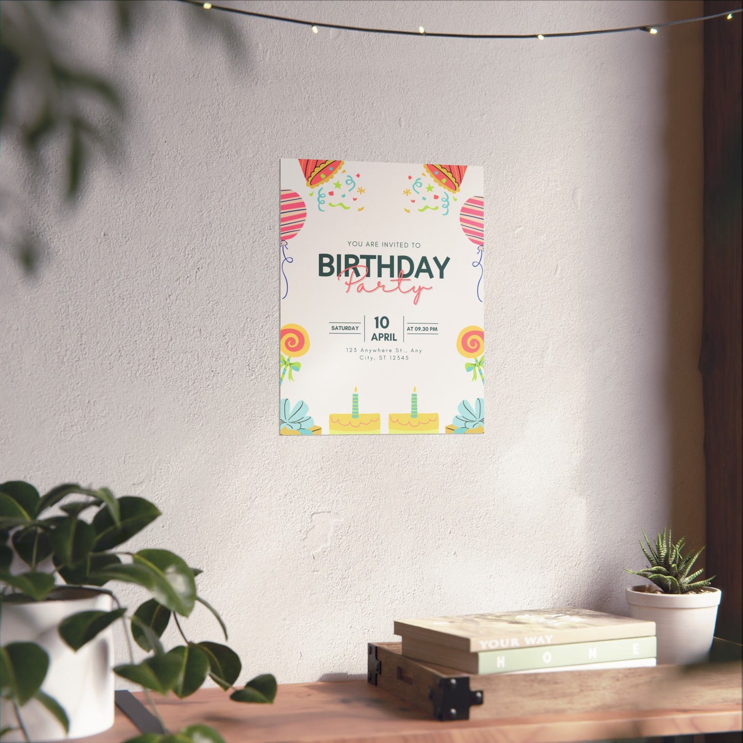 Birthday Party Matte Vertical Poster - Colorful Celebration Decor