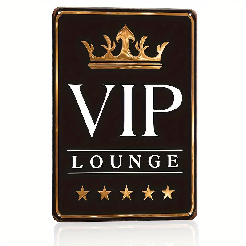 Large Art Deco VIP Lounge Metal Tin Sign – Elegant Wall Hanging Décor