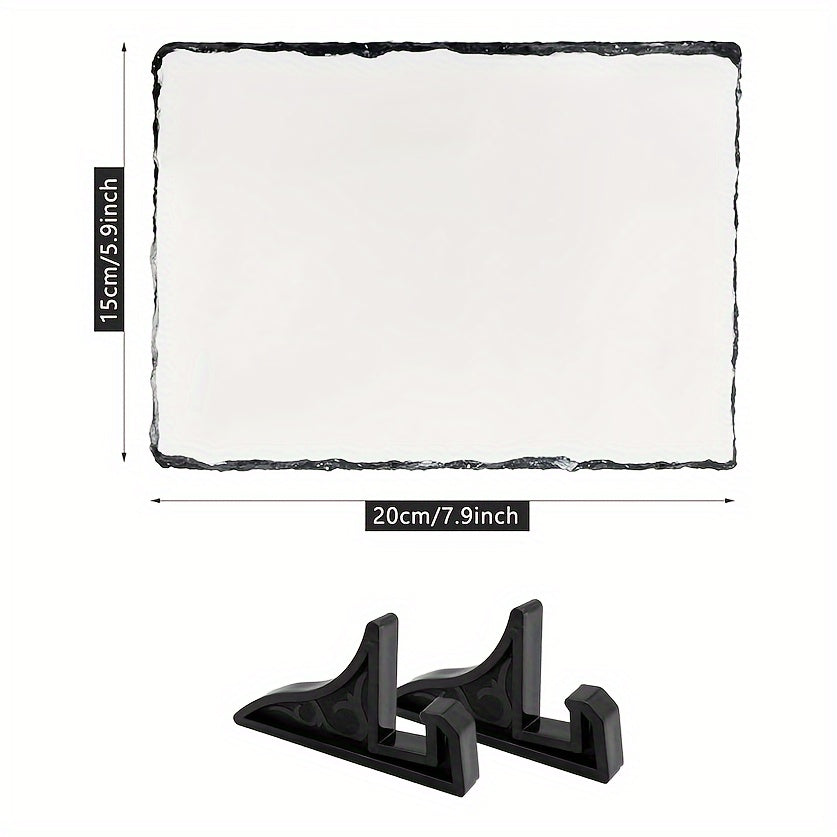 Personalised Square Slate Photo Frame with Stand