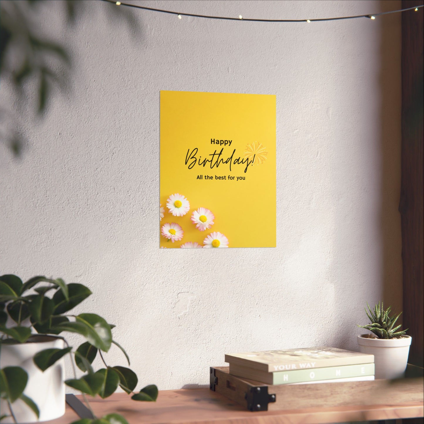 Happy Birthday Matte Poster - Bright Floral Design