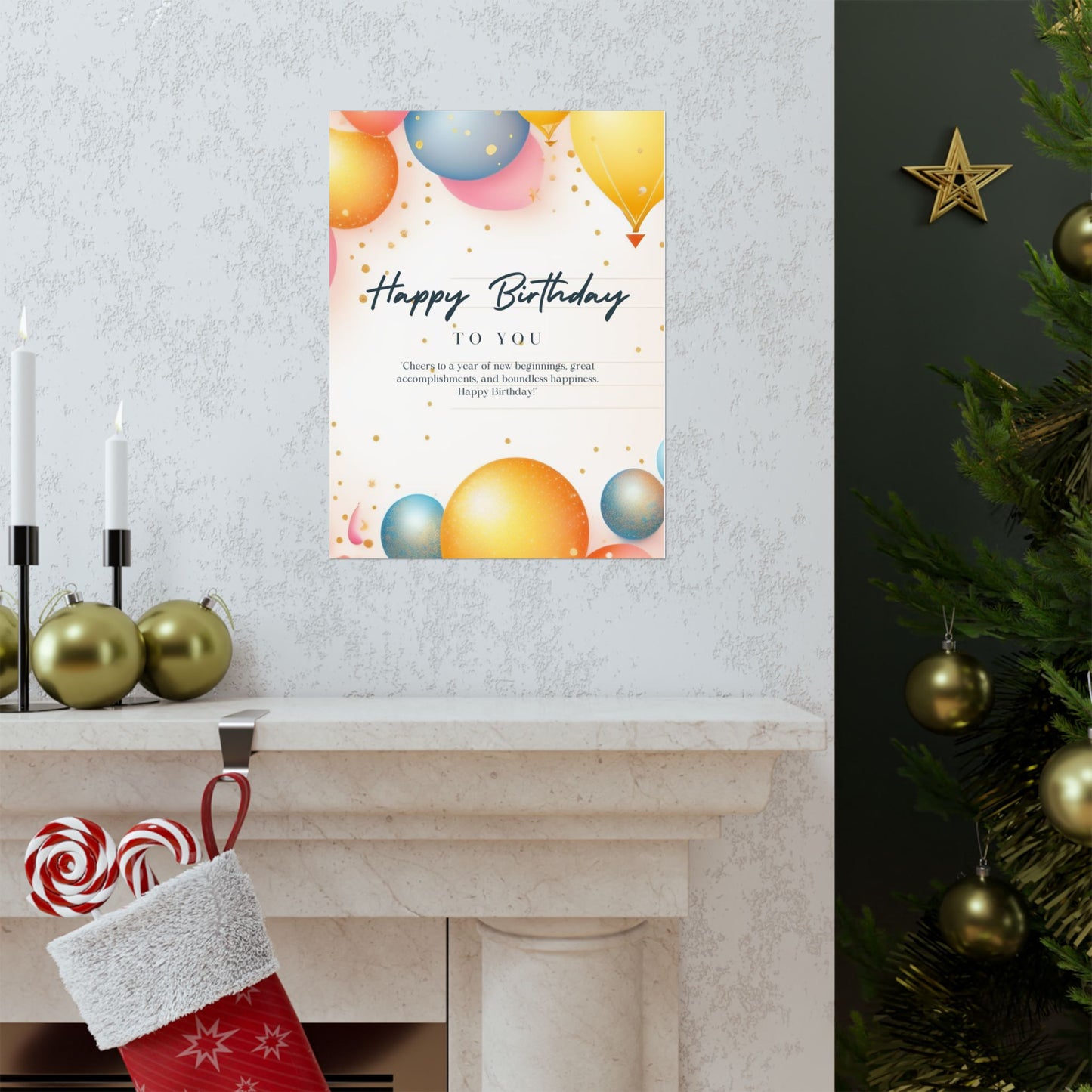 Birthday Celebration Poster - Cheers to a Year of New Beginnings