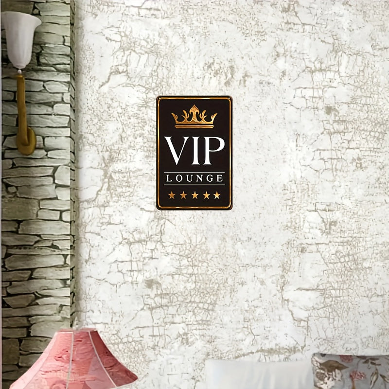 Large Art Deco VIP Lounge Metal Tin Sign – Elegant Wall Hanging Décor