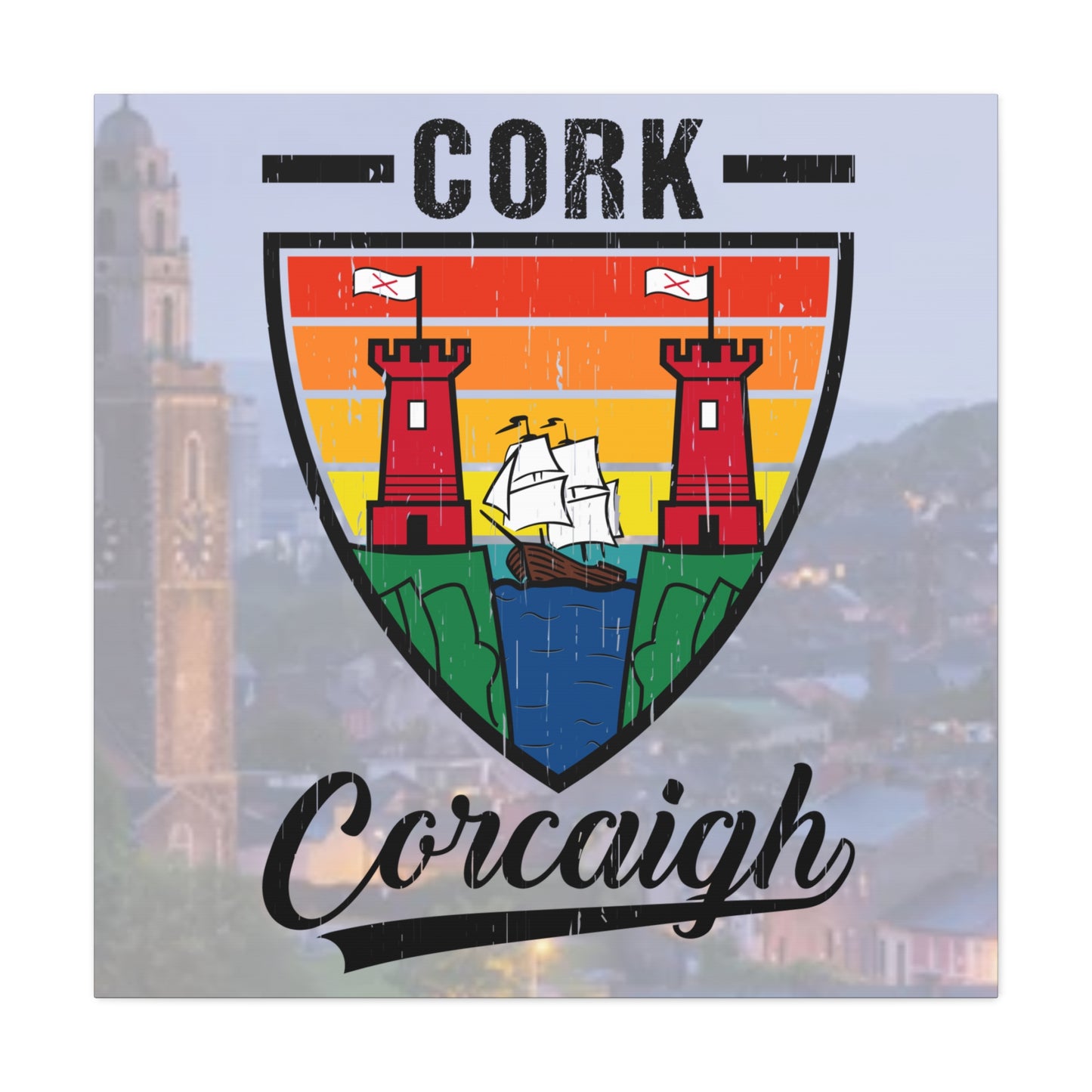 32 Counties available Canvas Wall Art – Stretched Matte Print with Vibrant Design.