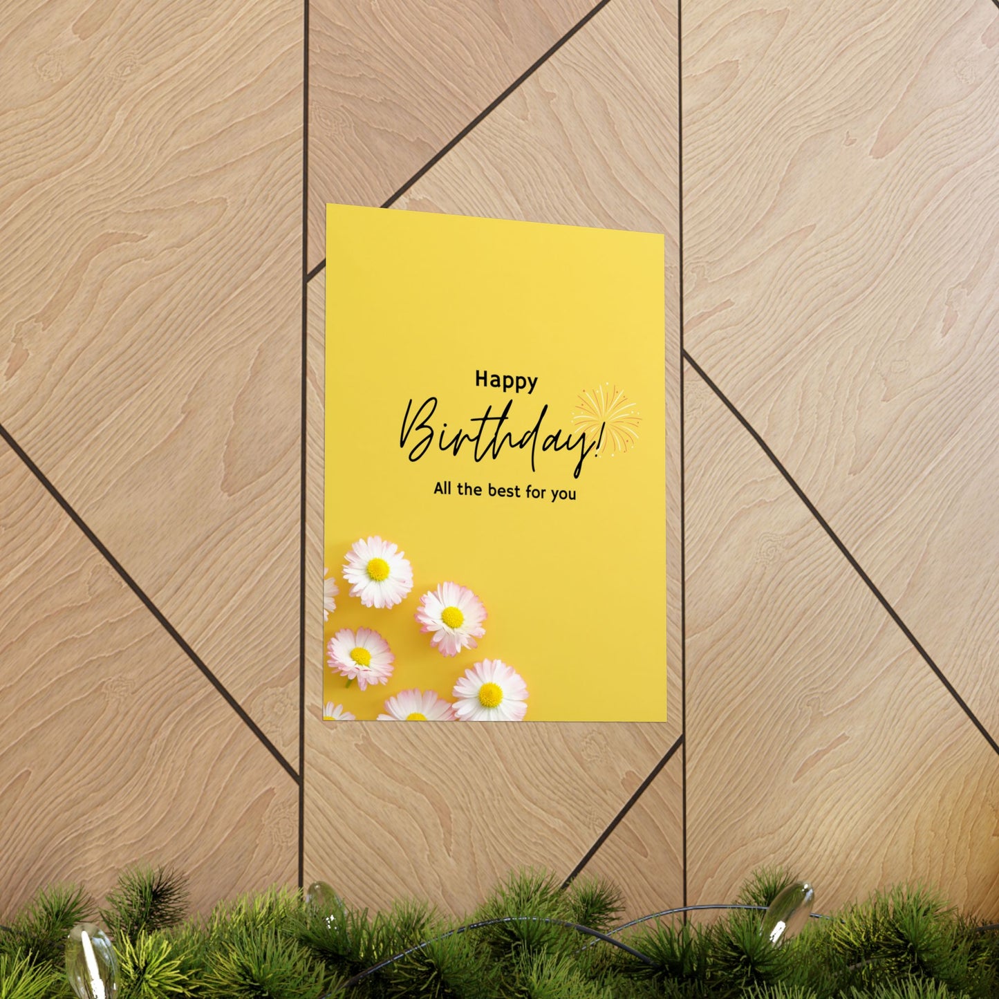 Happy Birthday Matte Poster - Bright Floral Design