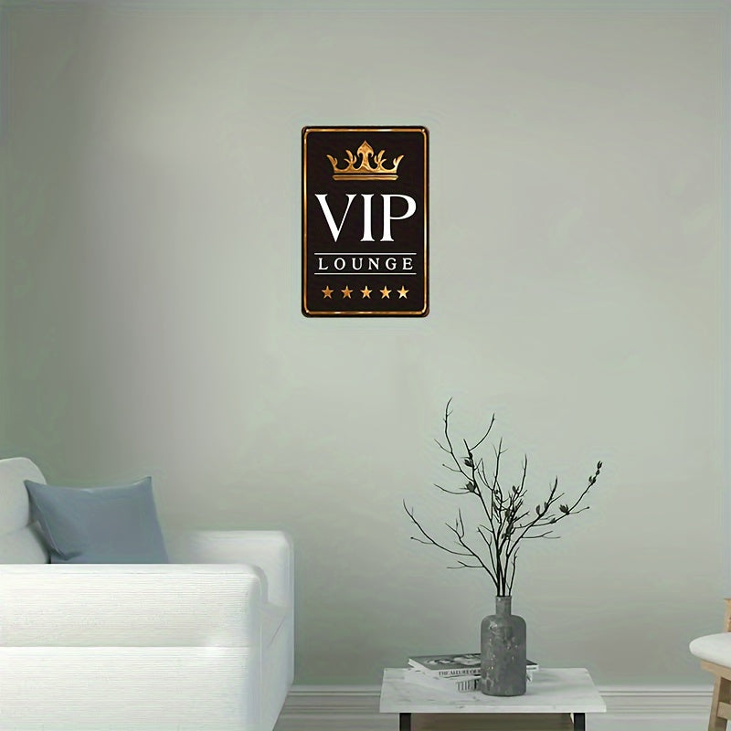 Large Art Deco VIP Lounge Metal Tin Sign – Elegant Wall Hanging Décor