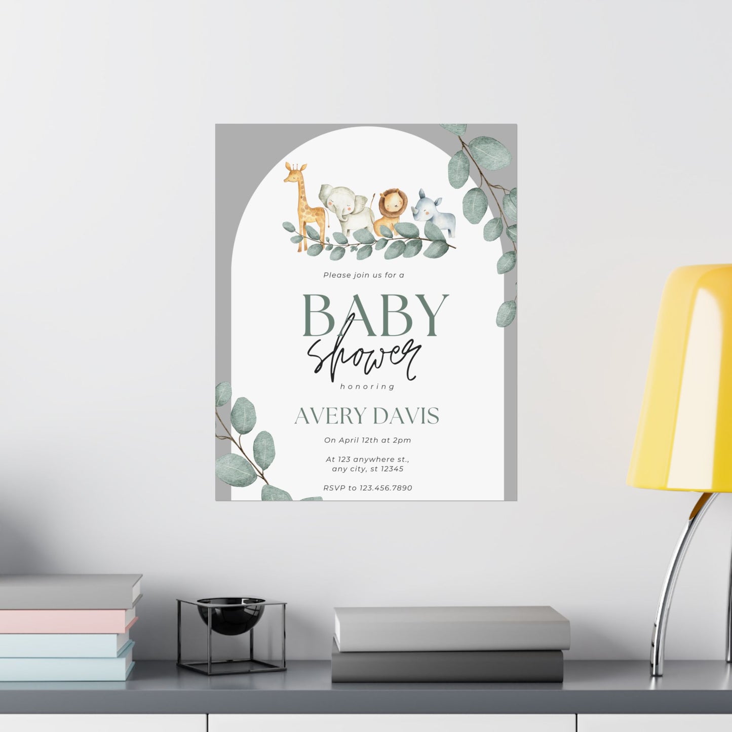Whimsical Baby Shower Matte Vertical Poster - Personalized Decor