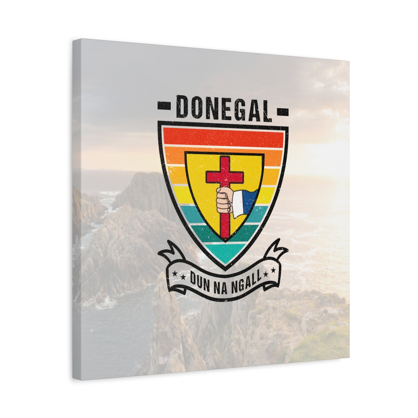 Donegal County Crest Canvas Wall Art – Stretched Matte Print with Vibrant Design.