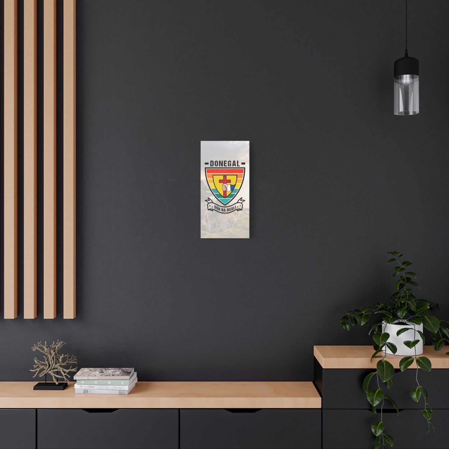 Donegal County Crest Canvas Wall Art – Stretched Matte Print with Vibrant Design.