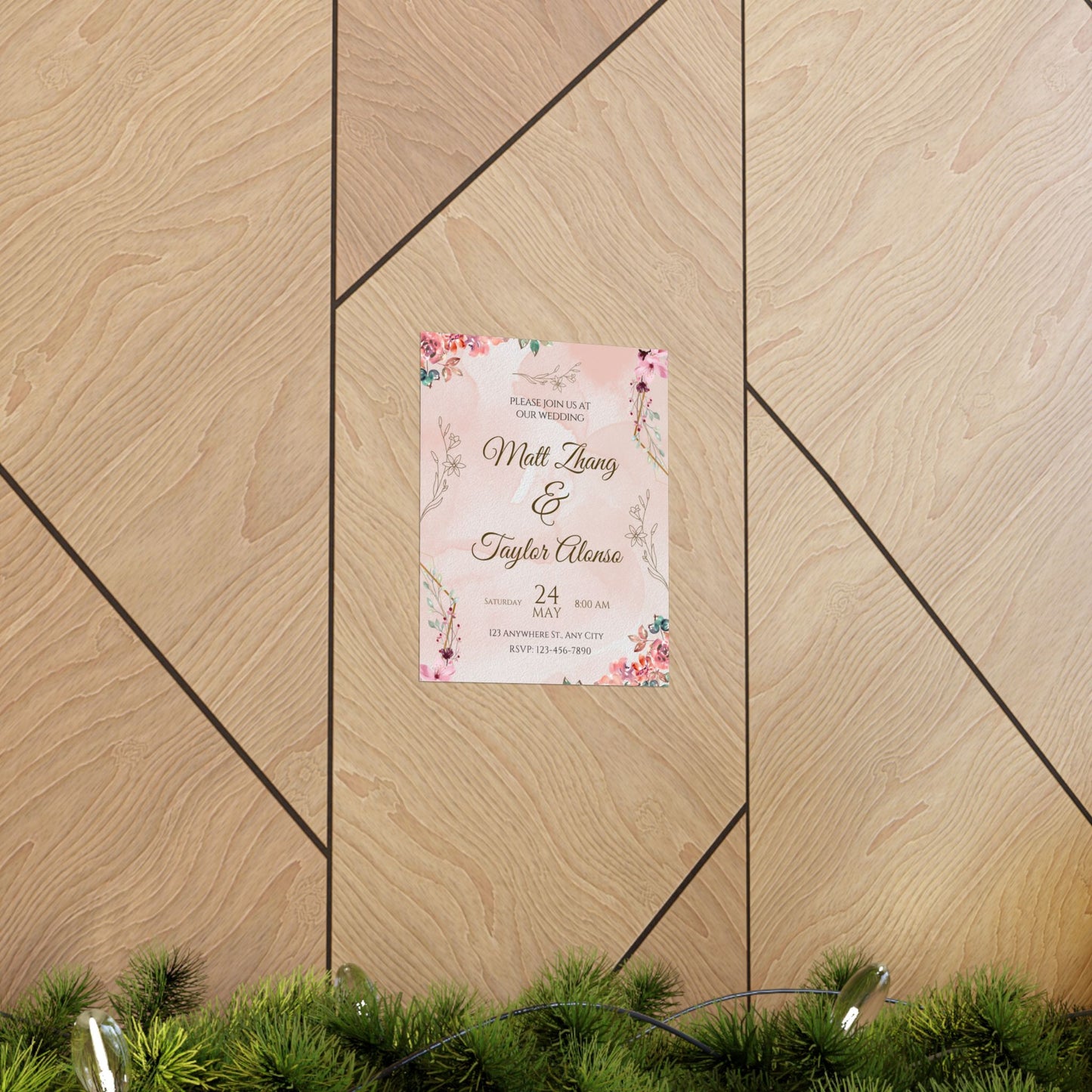 Elegant Wedding Invitation Posters - Personalized Floral Design