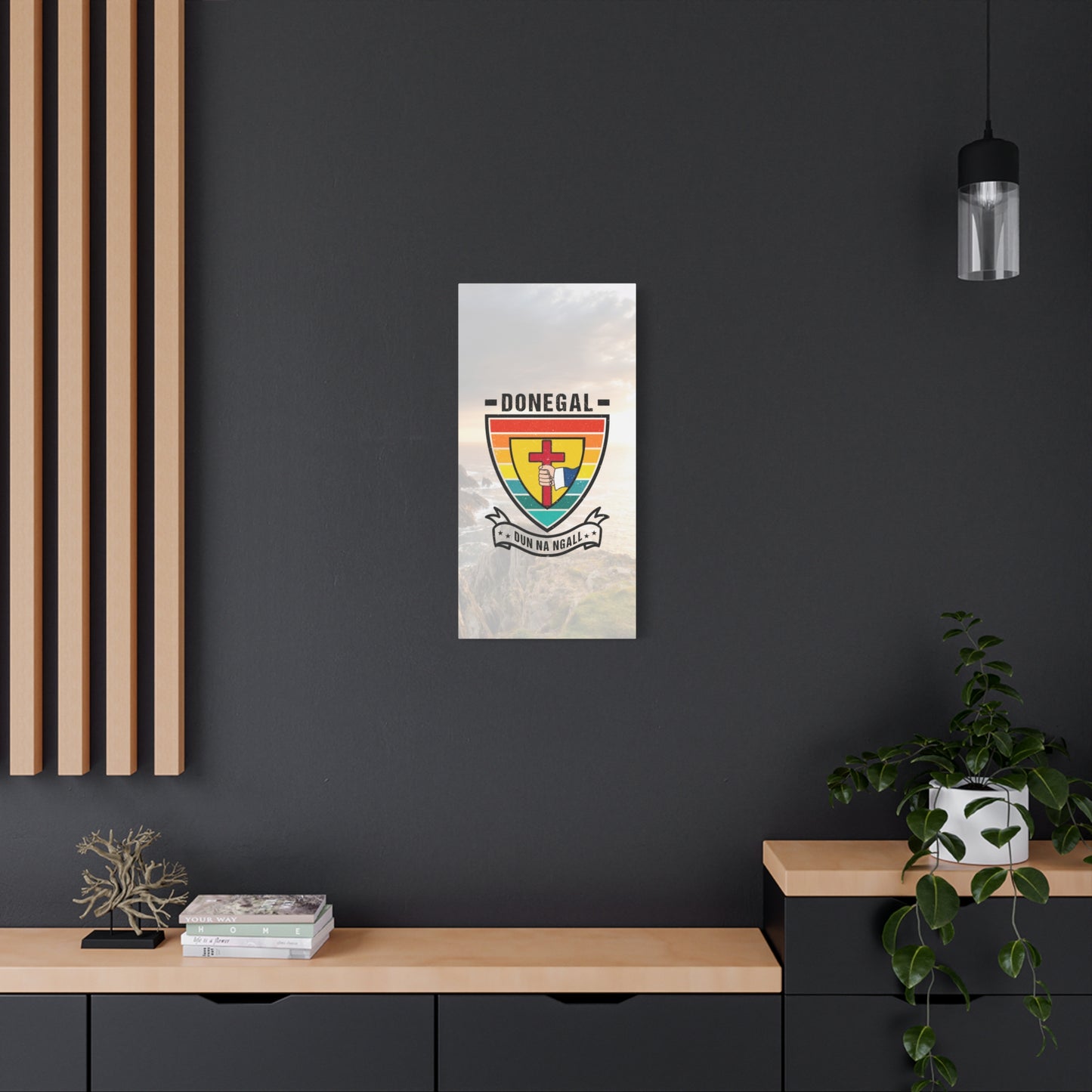 Donegal County Crest Canvas Wall Art – Stretched Matte Print with Vibrant Design.