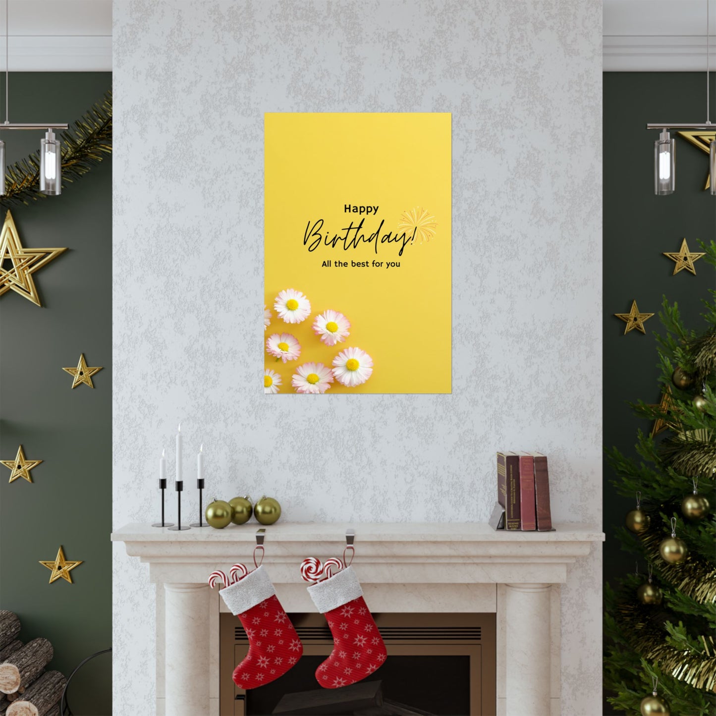 Happy Birthday Matte Poster - Bright Floral Design