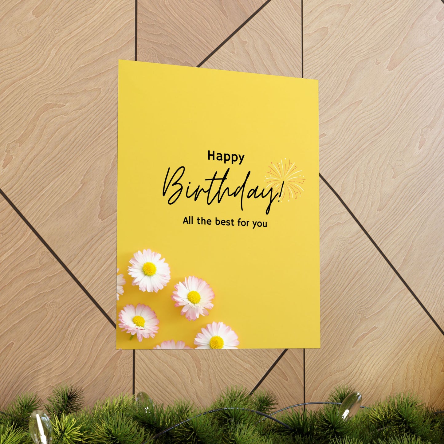 Happy Birthday Matte Poster - Bright Floral Design