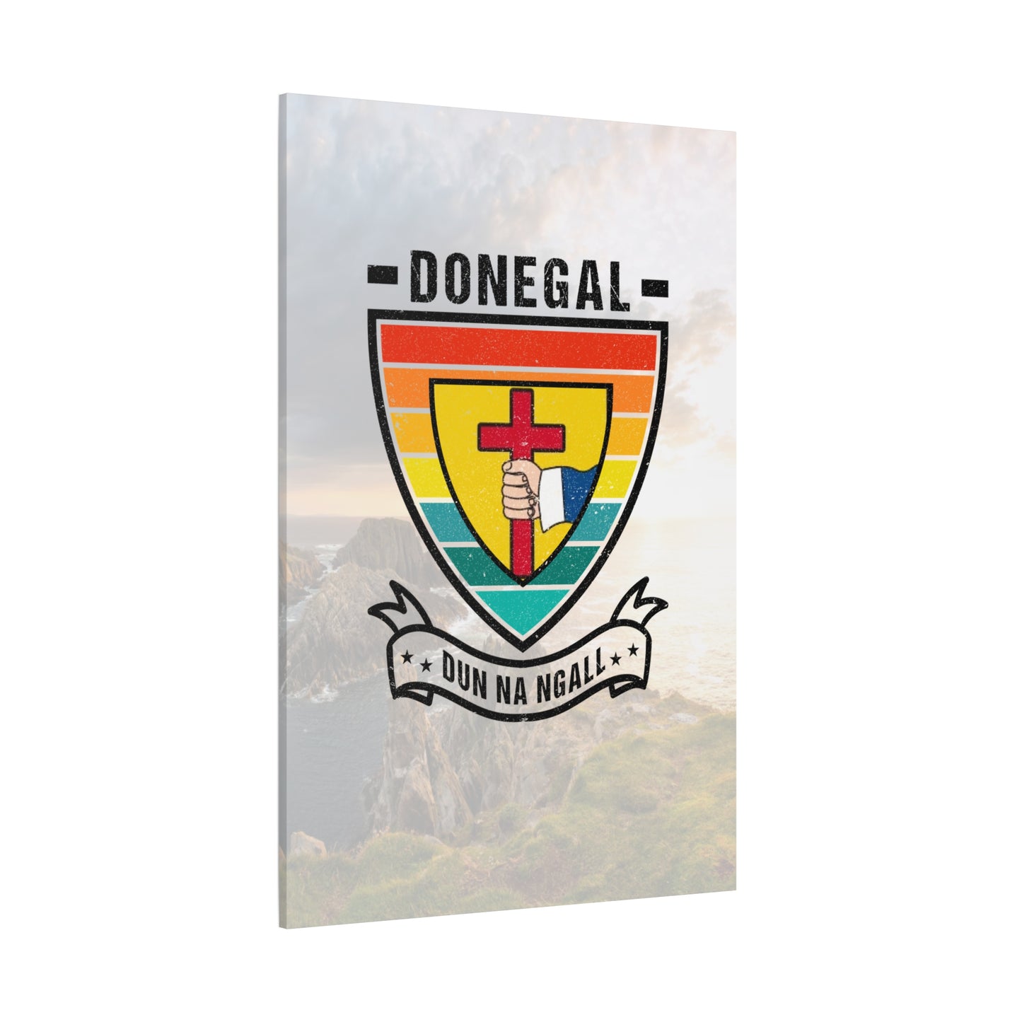 Donegal County Crest Canvas Wall Art – Stretched Matte Print with Vibrant Design.
