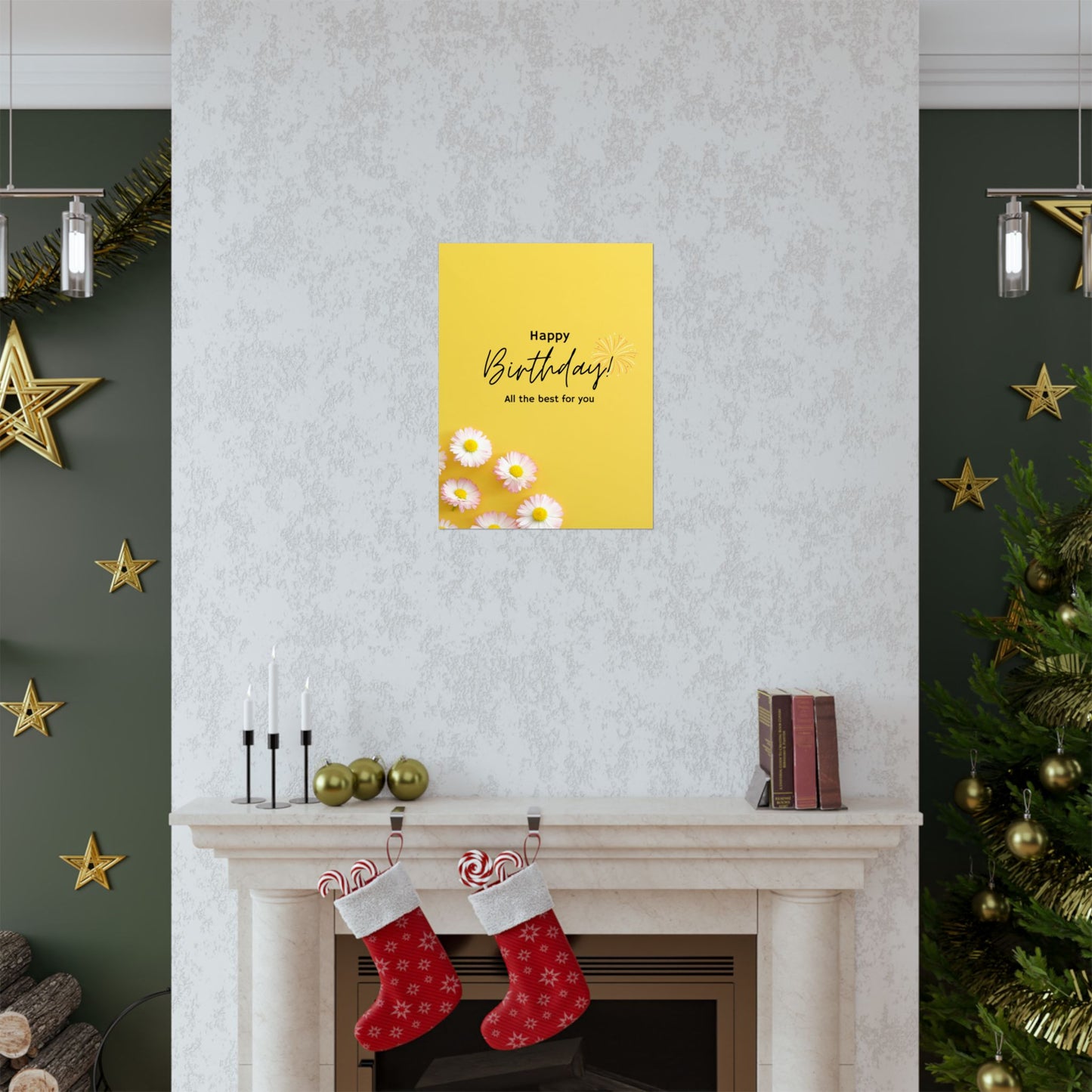 Happy Birthday Matte Poster - Bright Floral Design