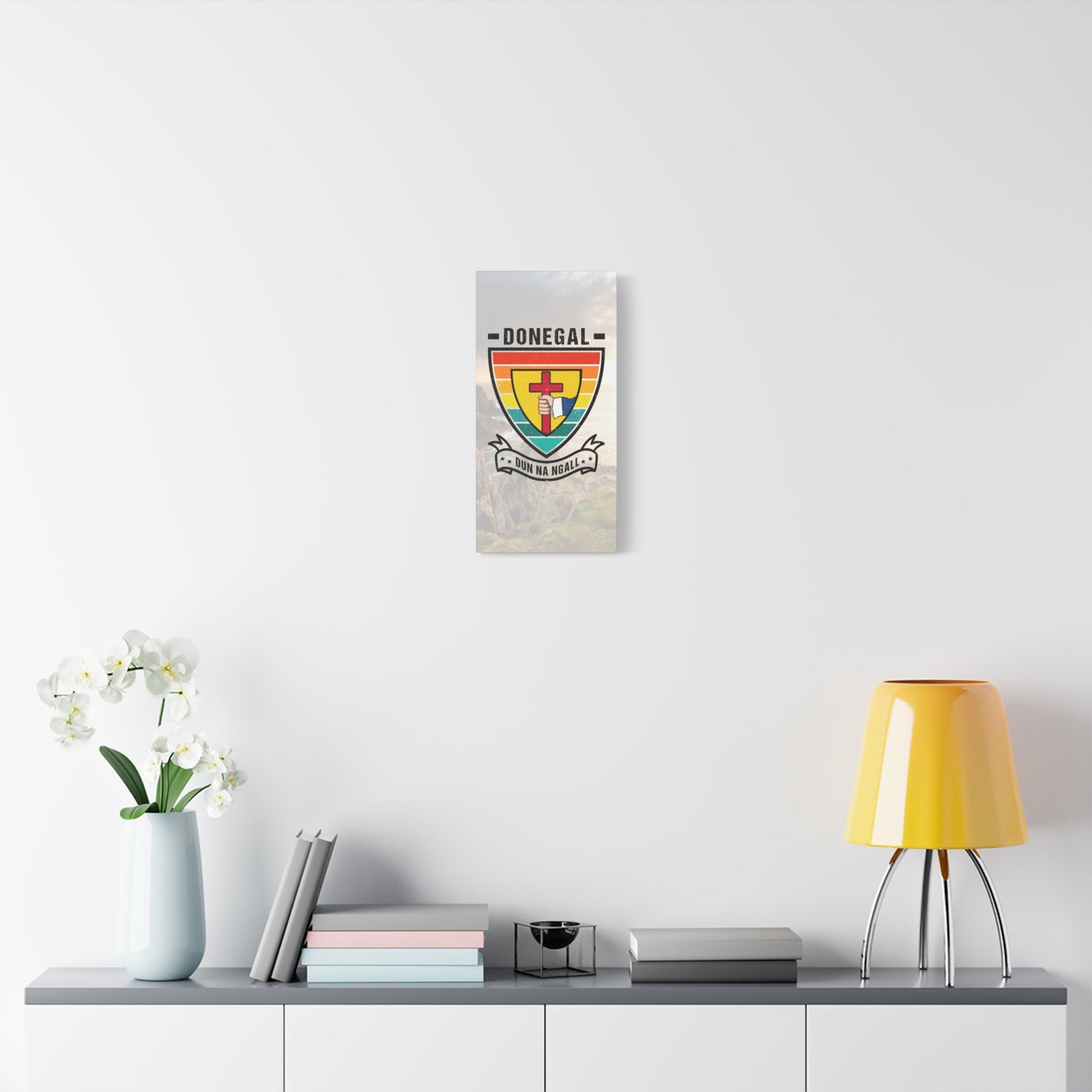 Donegal County Crest Canvas Wall Art – Stretched Matte Print with Vibrant Design.