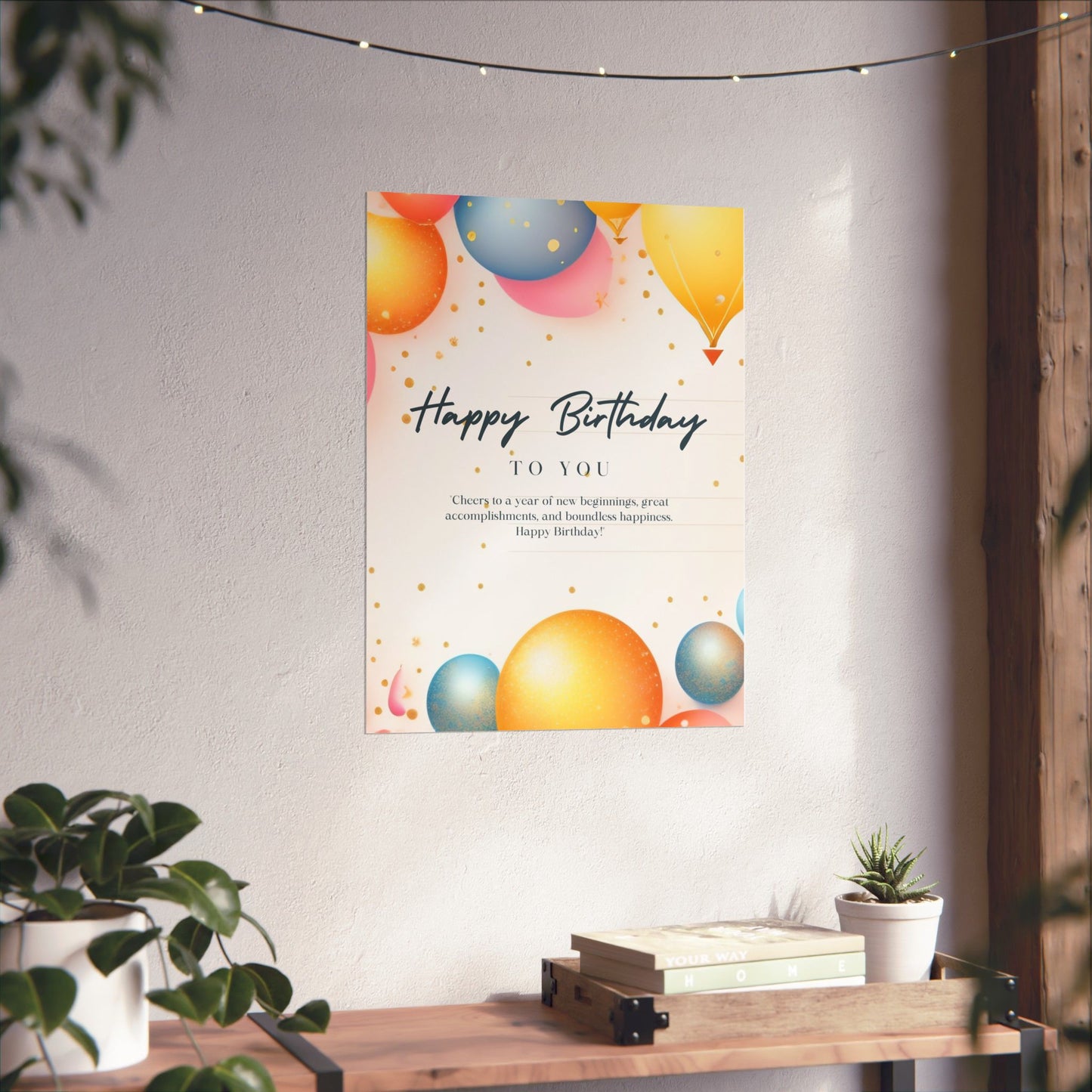 Birthday Celebration Poster - Cheers to a Year of New Beginnings