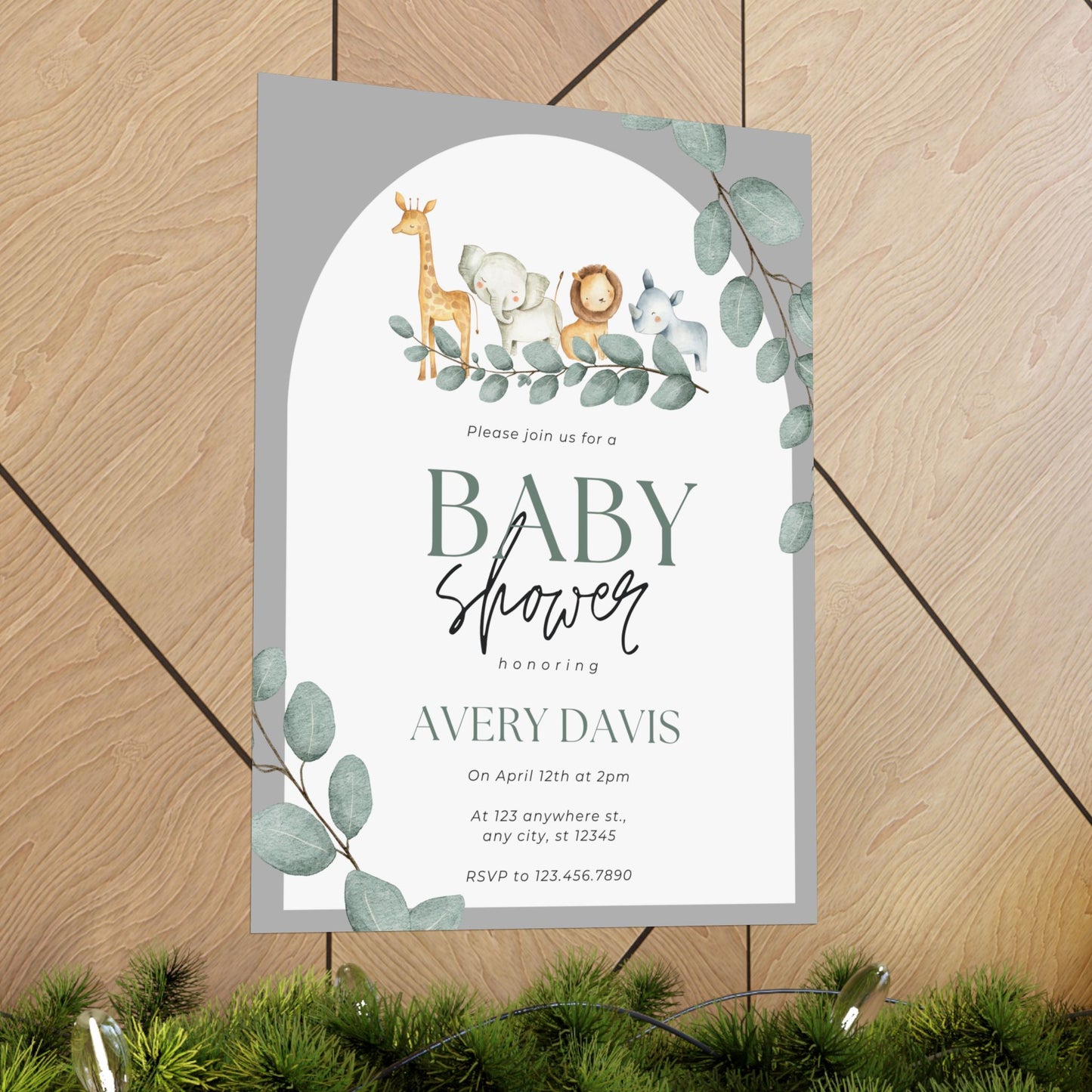 Whimsical Baby Shower Matte Vertical Poster - Personalized Decor