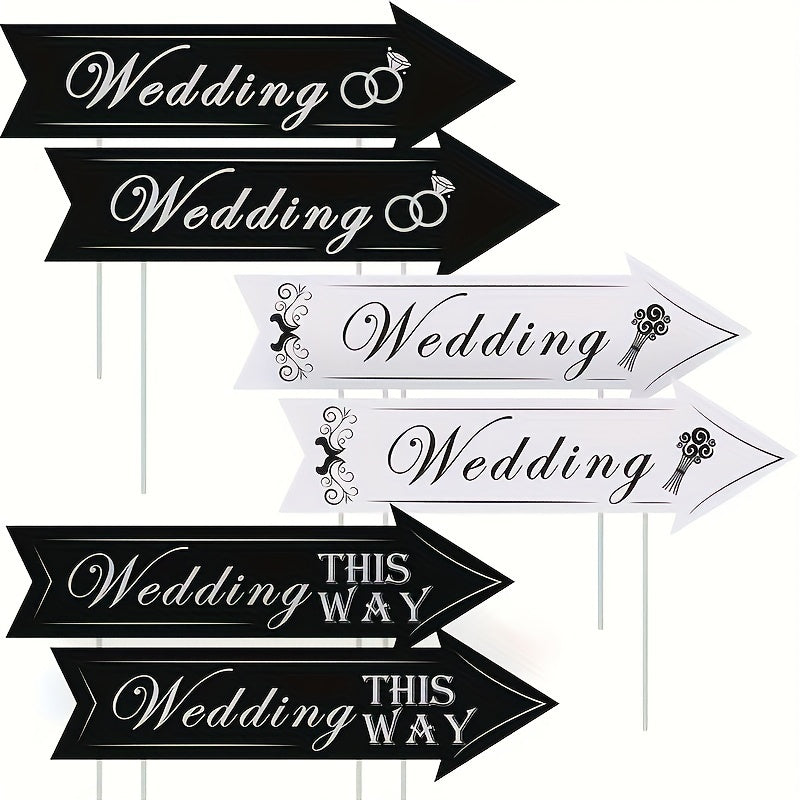 6pcs Wedding Directional Courtyard Signs with Stakes