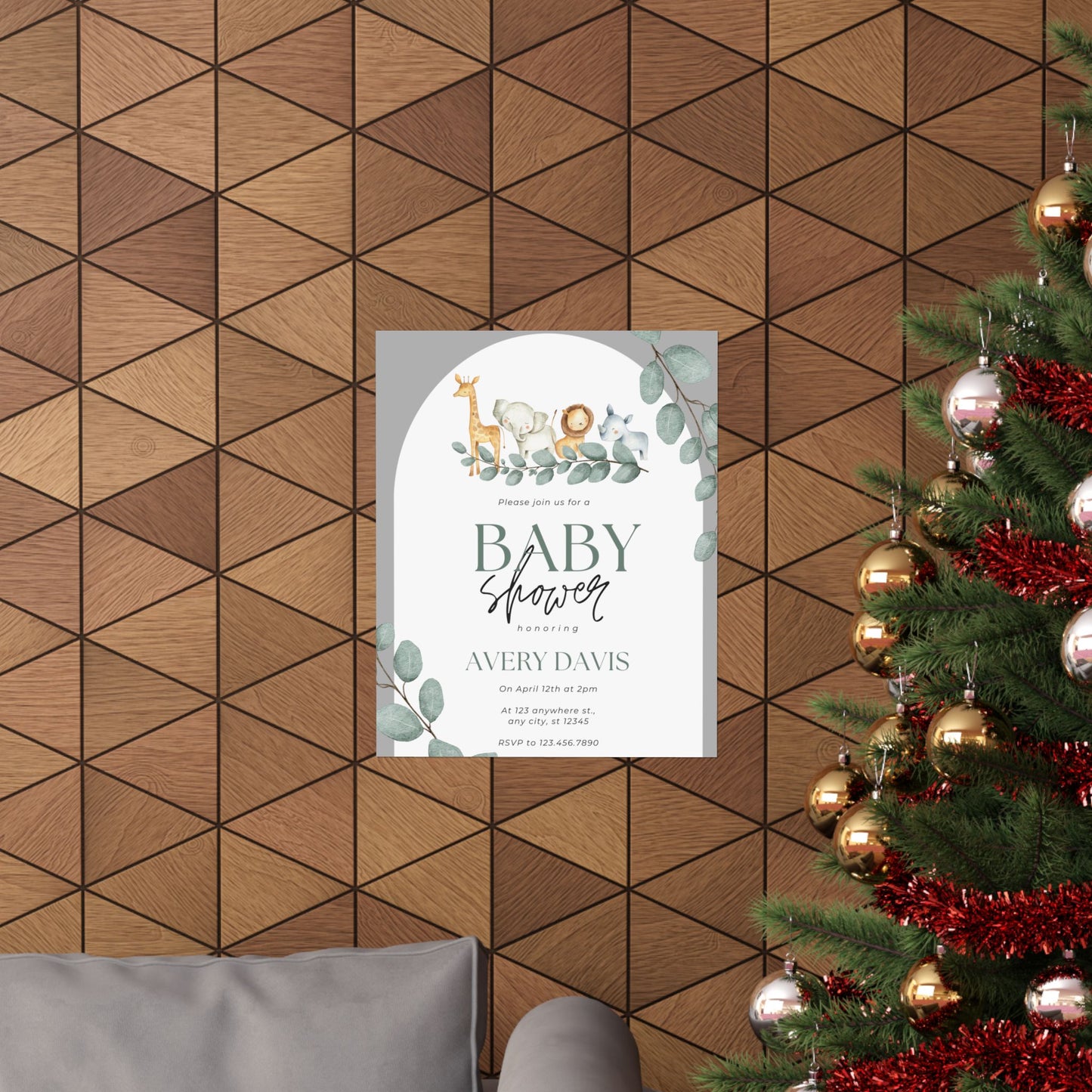 Whimsical Baby Shower Matte Vertical Poster - Personalized Decor