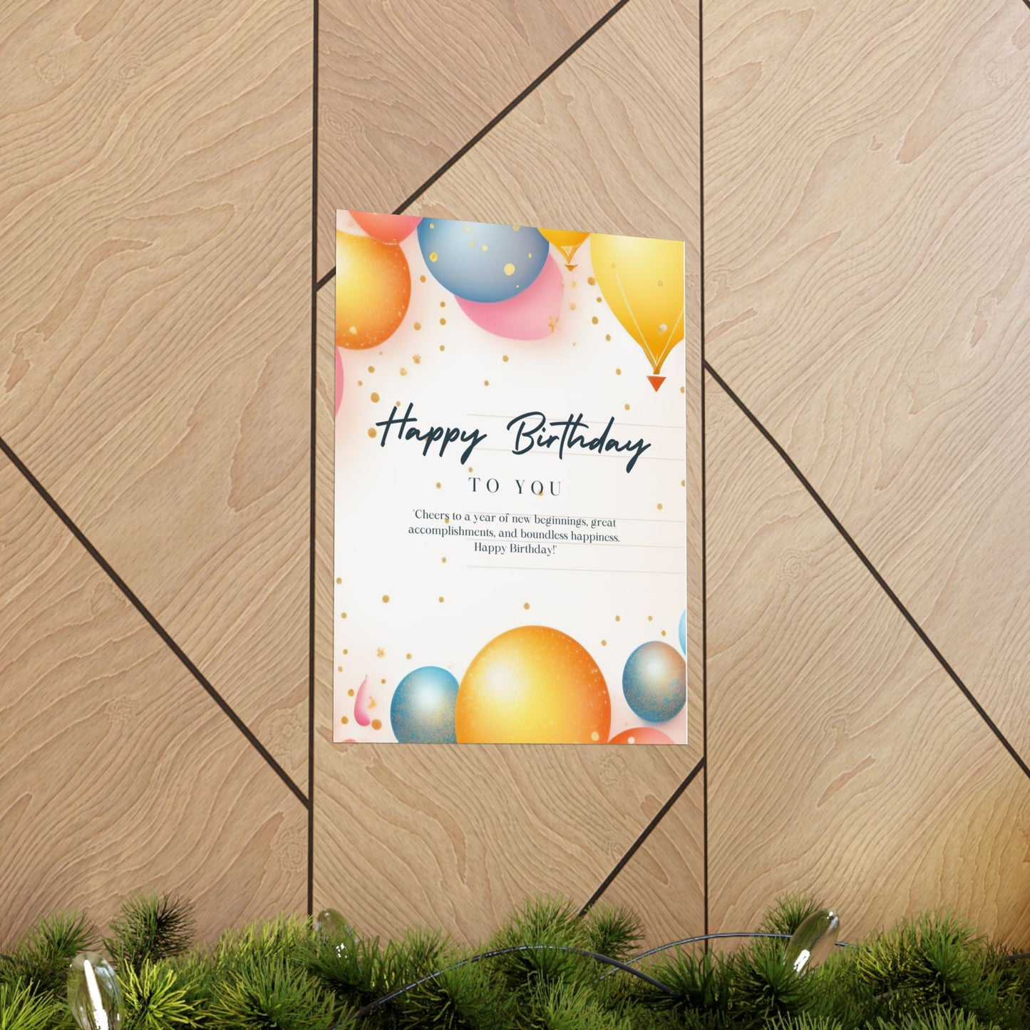 Birthday Celebration Poster - Cheers to a Year of New Beginnings