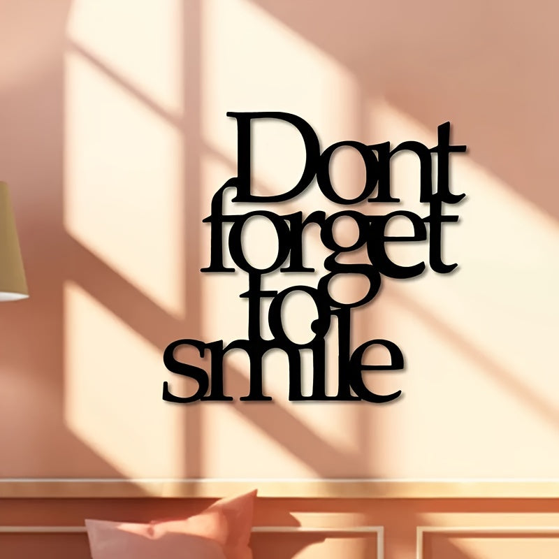Don't Forget to Smile Metal Wall Art - Outdoor Decorative Sign for Garden or Lawn