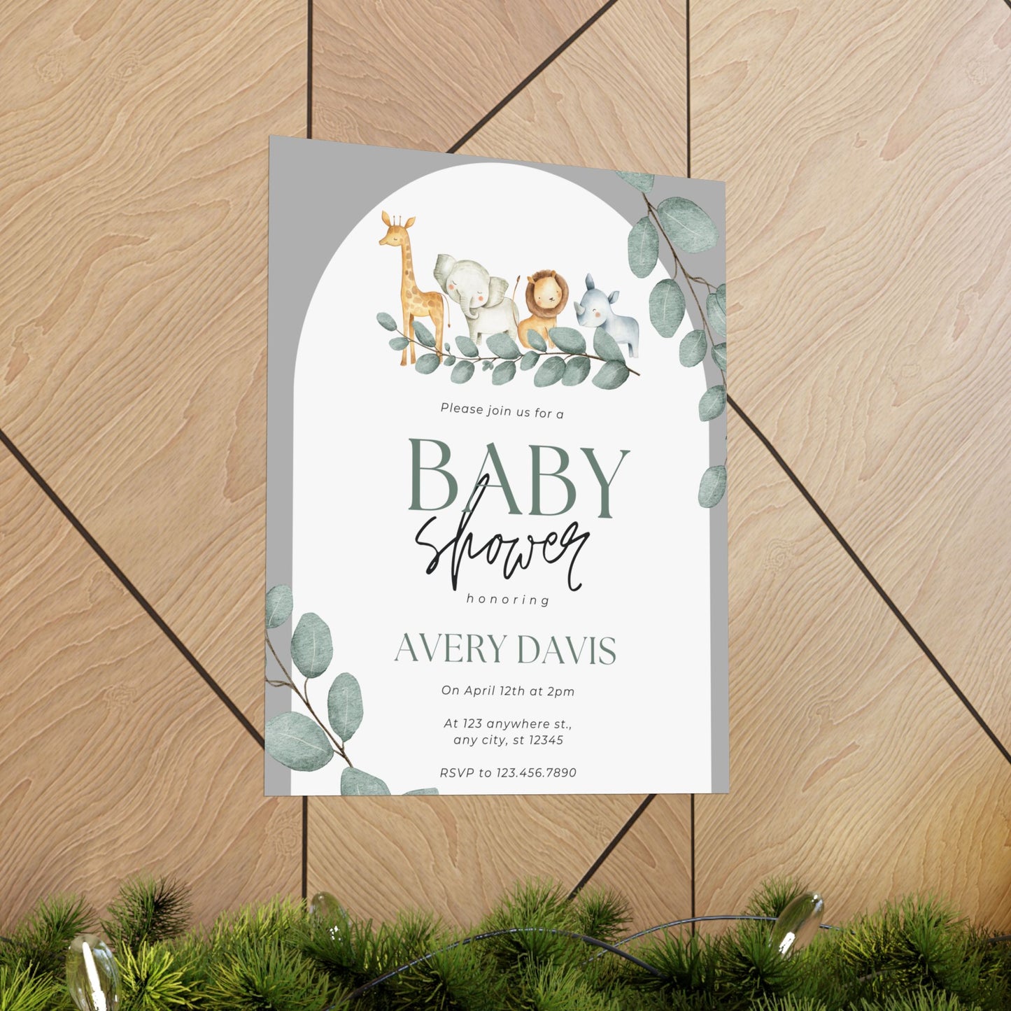 Whimsical Baby Shower Matte Vertical Poster - Personalized Decor