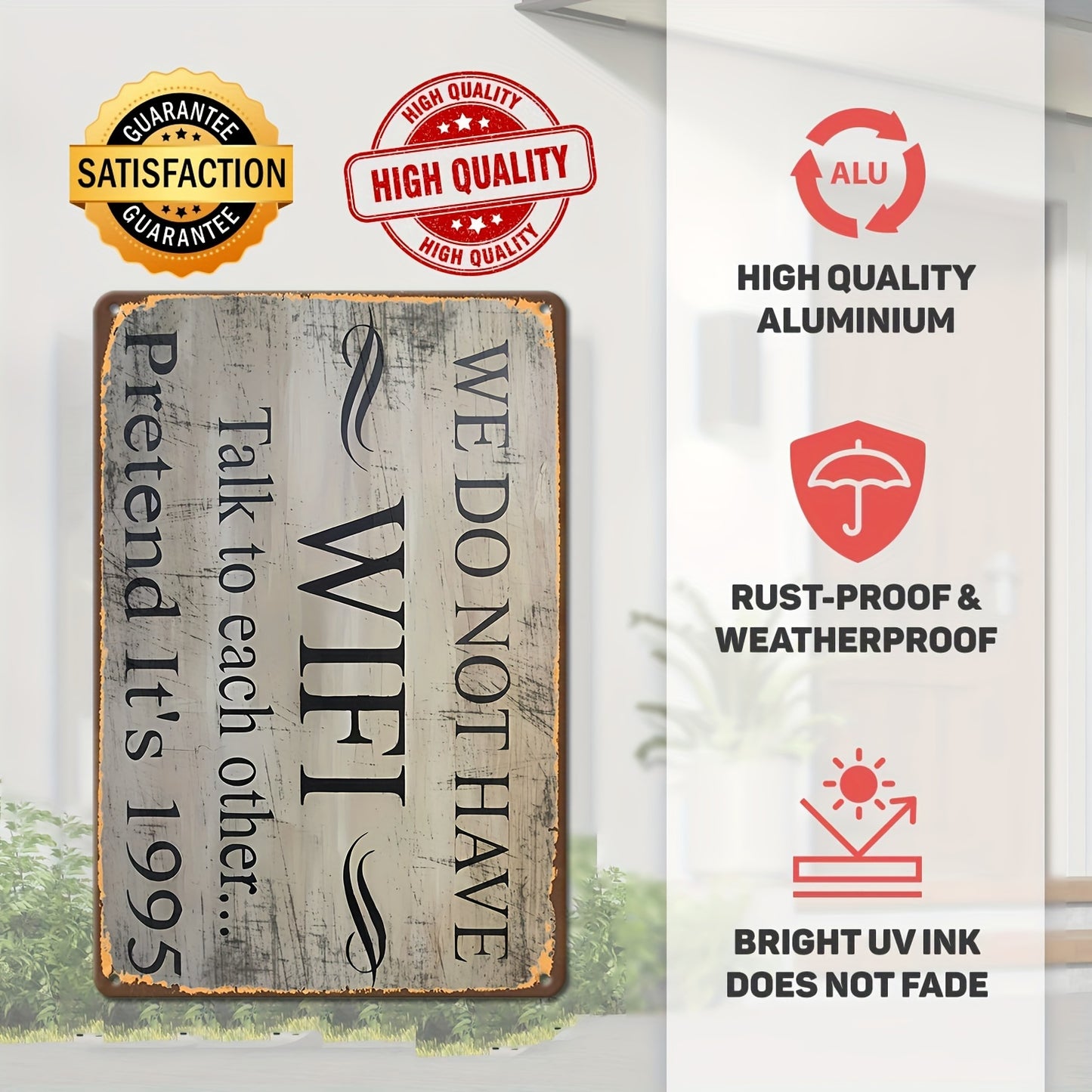 Ironic Metal Retro Aluminium Sign – "Pretend It's 1995" Funny Wall Décor