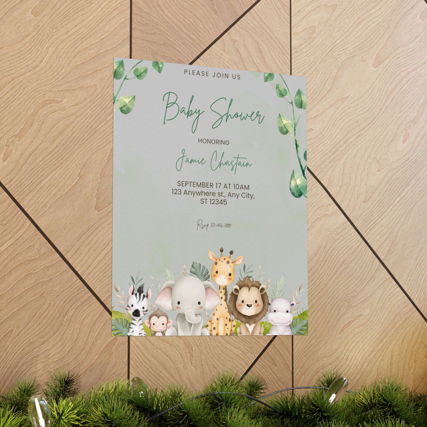 Whimsical Baby Shower Posters with Cute Animal Designs