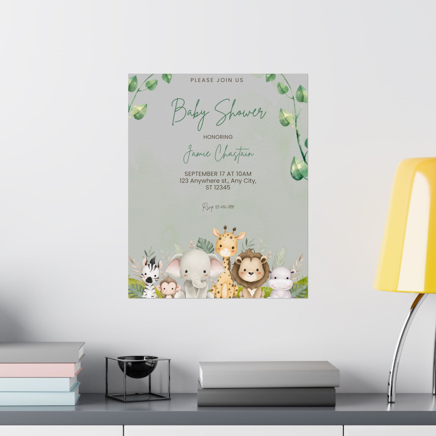 Whimsical Baby Shower Posters with Cute Animal Designs