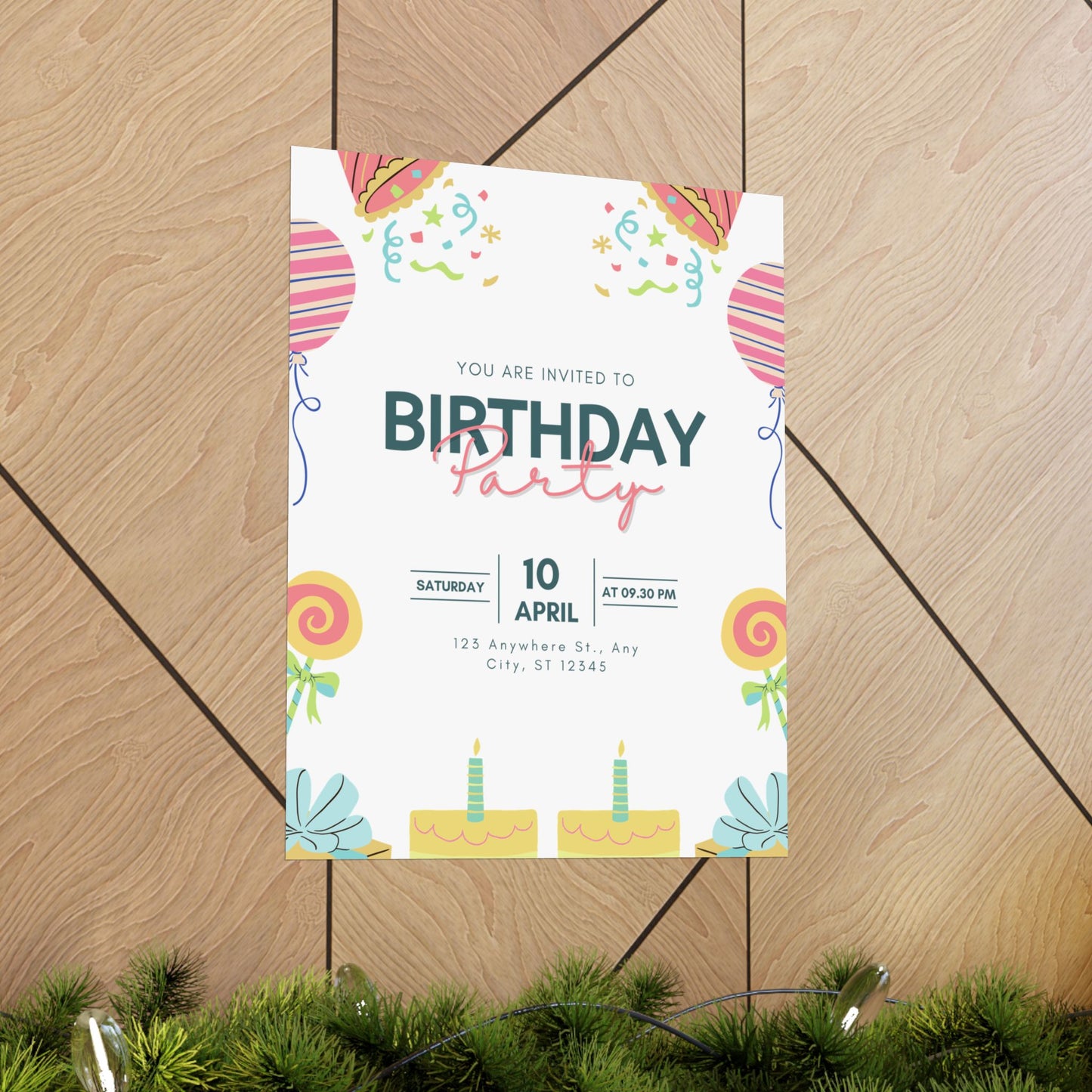 Birthday Party Matte Vertical Poster - Colorful Celebration Decor