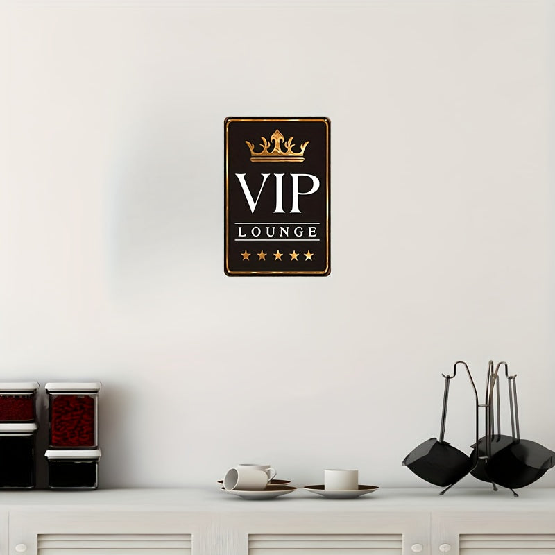 Large Art Deco VIP Lounge Metal Tin Sign – Elegant Wall Hanging Décor