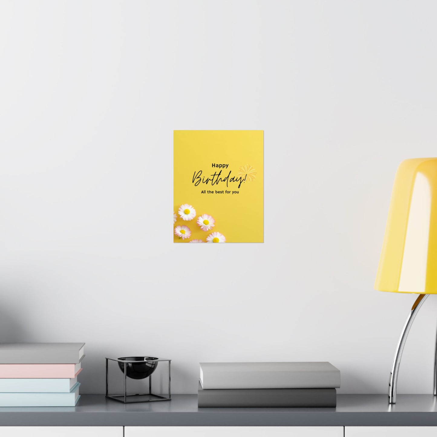 Happy Birthday Matte Poster - Bright Floral Design