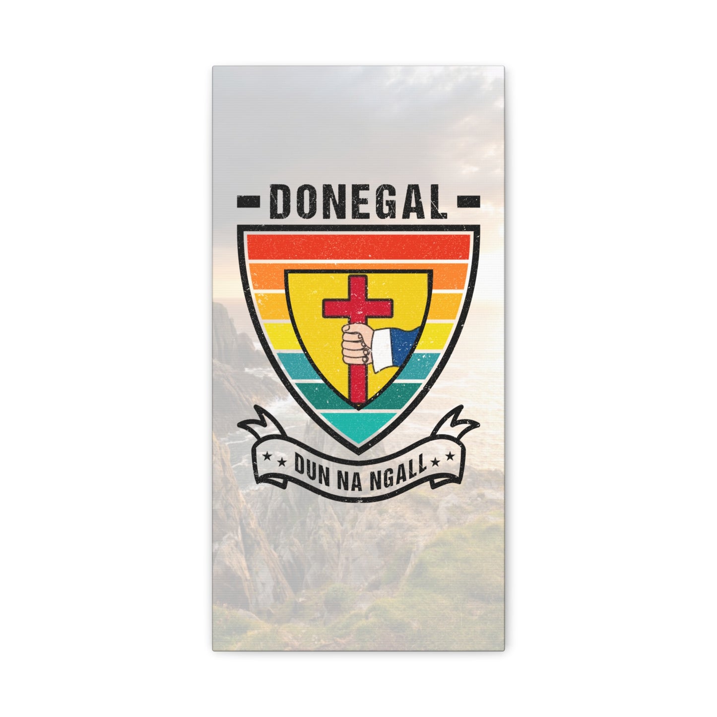 Donegal County Crest Canvas Wall Art – Stretched Matte Print with Vibrant Design.