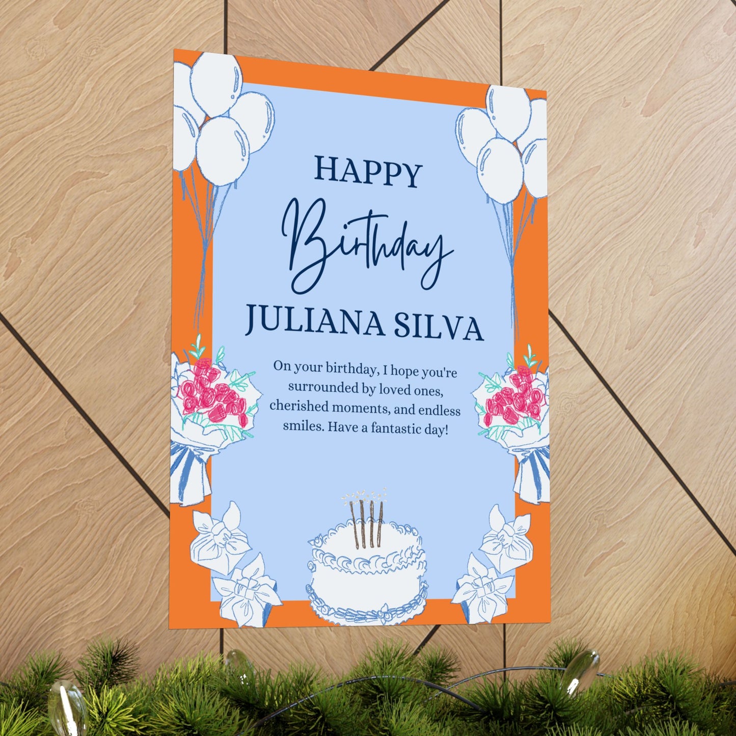 Personalized Birthday Celebration Wall Art - Matte Vertical Posters