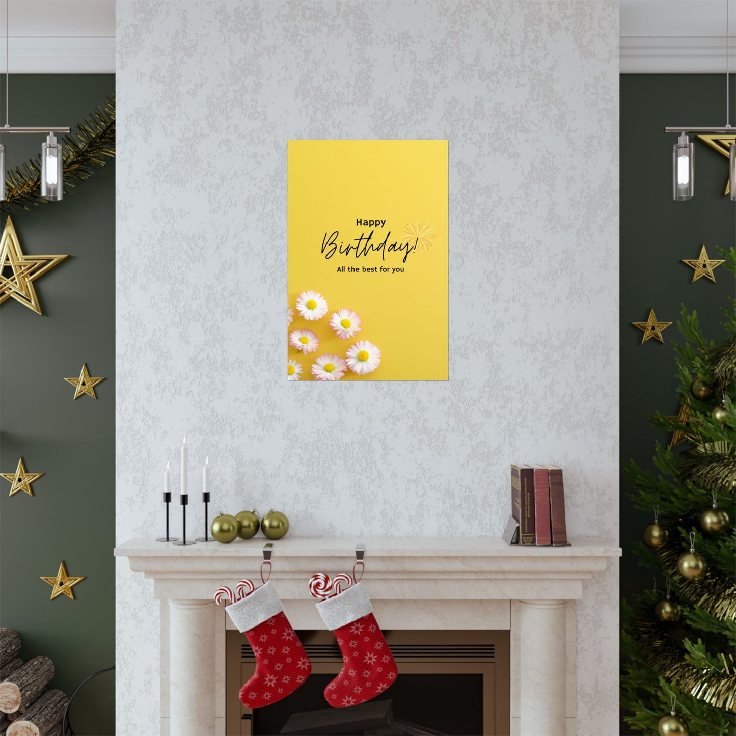 Happy Birthday Matte Poster - Bright Floral Design