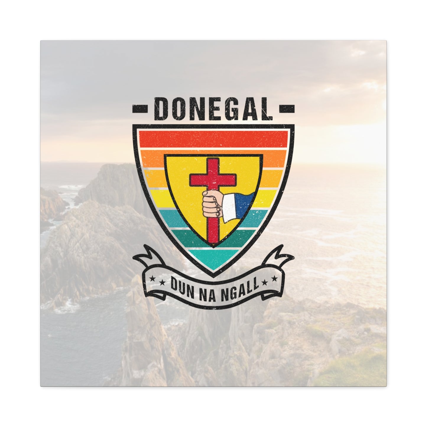 Donegal County Crest Canvas Wall Art – Stretched Matte Print with Vibrant Design.