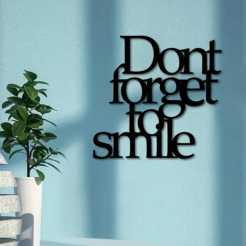 Don't Forget to Smile Metal Wall Art - Outdoor Decorative Sign for Garden or Lawn