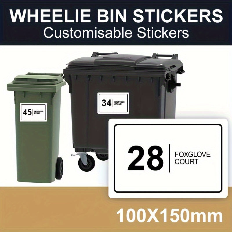 Custom Waste bin stickers 6, 12, 24, 48, or 96pcs,