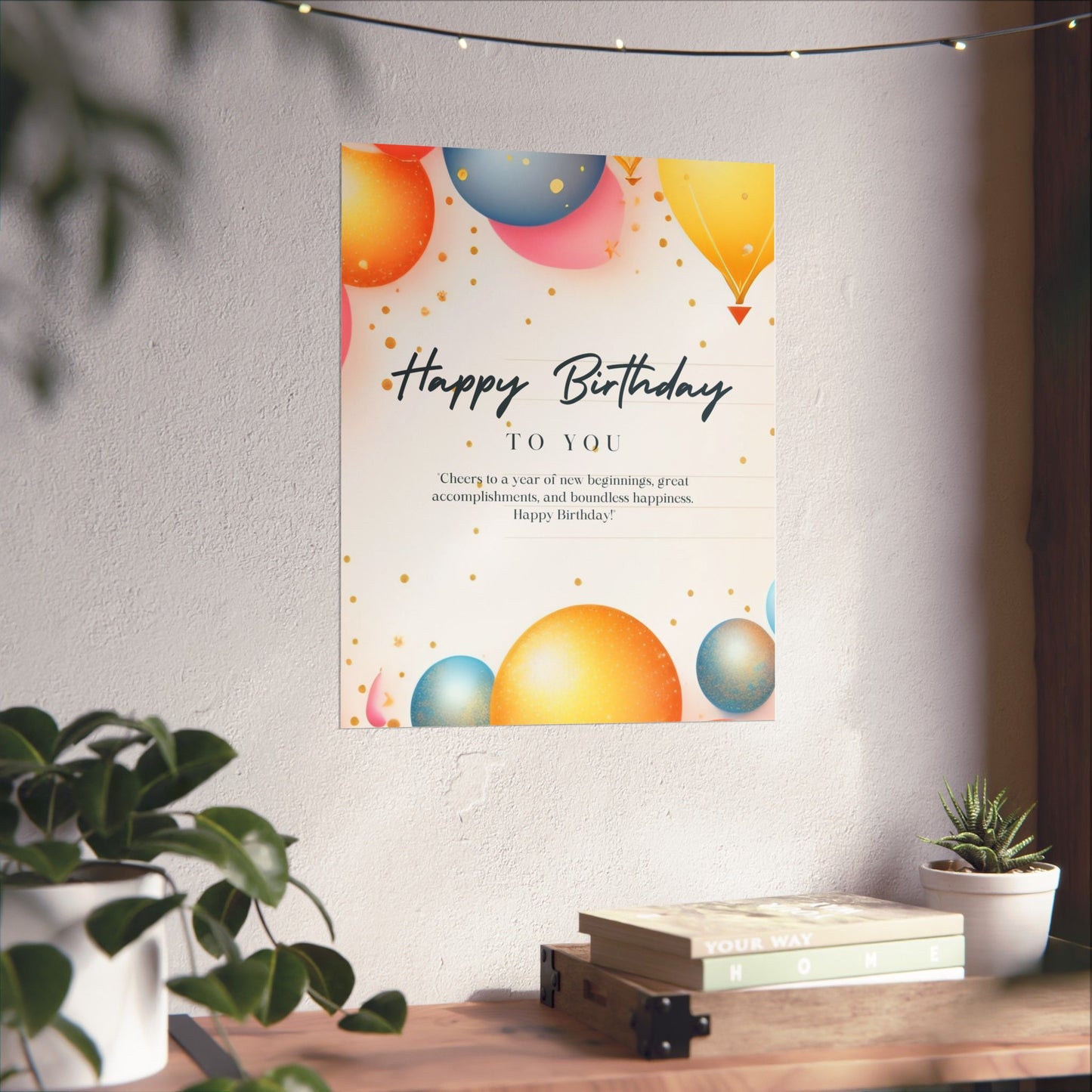 Birthday Celebration Poster - Cheers to a Year of New Beginnings