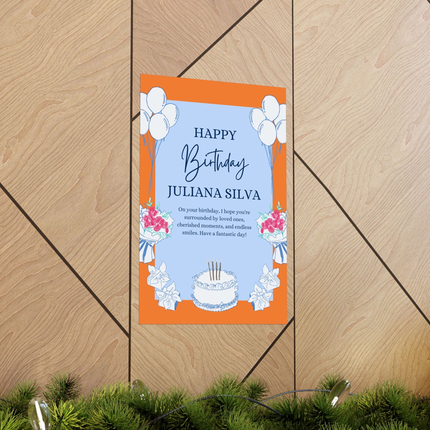 Personalized Birthday Celebration Wall Art - Matte Vertical Posters