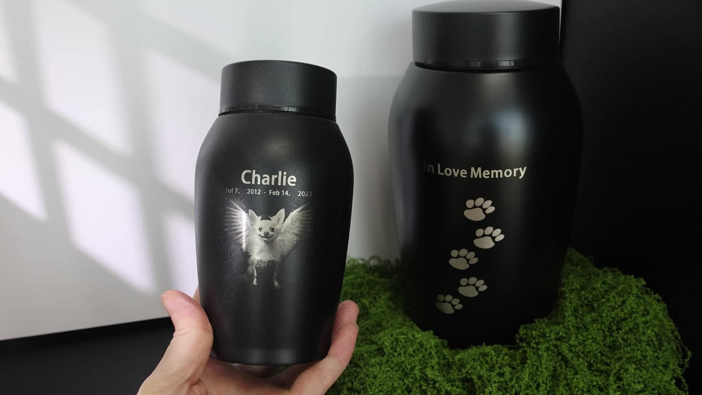 Custom Photo Engraved Pet Cremation Urn