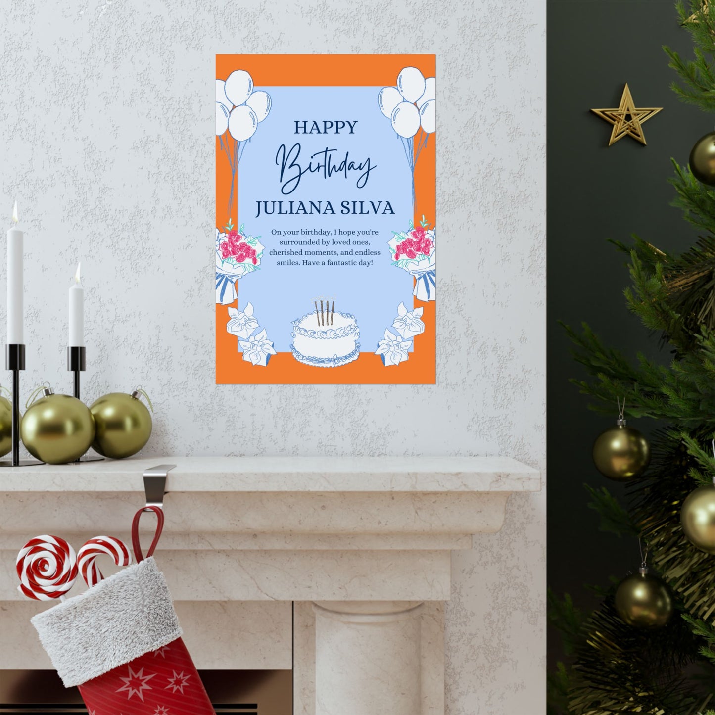 Personalized Birthday Celebration Wall Art - Matte Vertical Posters