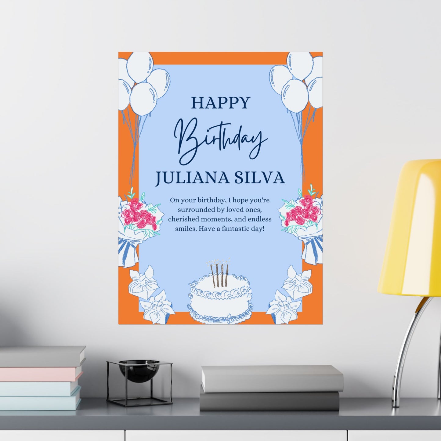 Personalized Birthday Celebration Wall Art - Matte Vertical Posters
