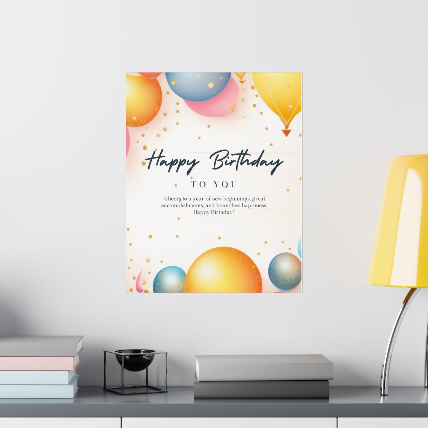 Birthday Celebration Poster - Cheers to a Year of New Beginnings