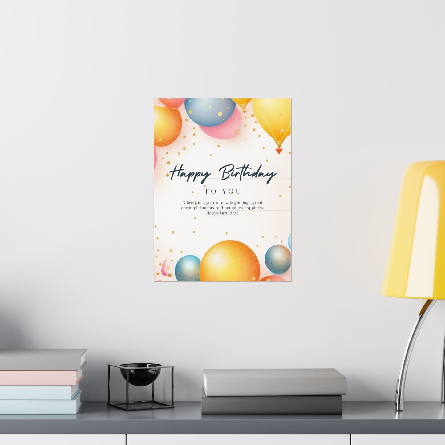 Birthday Celebration Poster - Cheers to a Year of New Beginnings