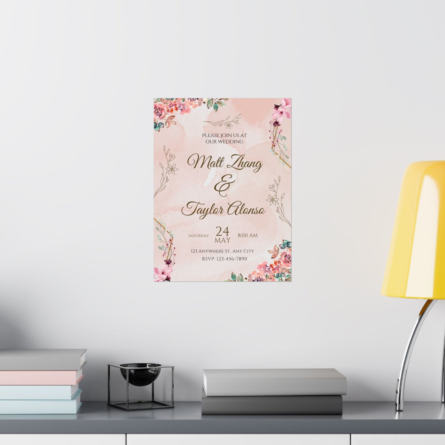Elegant Wedding Invitation Posters - Personalized Floral Design
